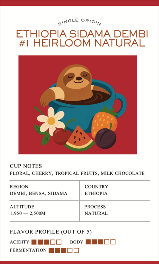 Ethiopia Sidama Dembi #1 Heirloom Natural
